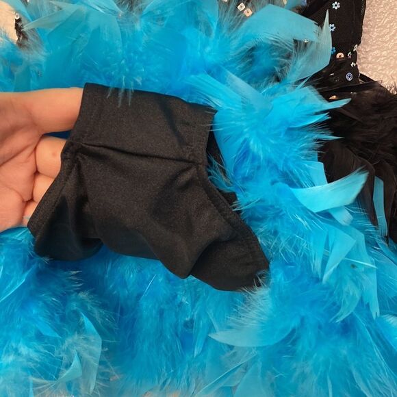 WEISSMAN Dance costume The Beautiful People
13601 Aqua black feather sassy MC - Picture 6 of 12